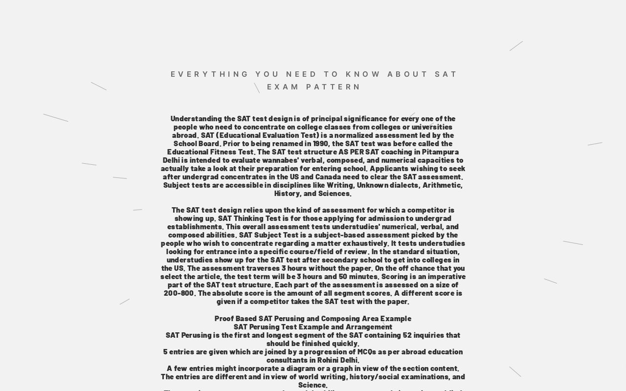 Everything you Need to know About SAT Exam Pattern